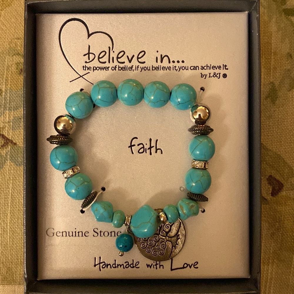 Believe in Faith Teal Bracelet by L&J